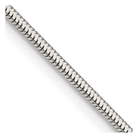 Sterling Silver 1.5mm Diamond-cut Flat Snake Chain