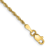 14K 8 Inch 1.85mm Diamond-cut Quadruple Rope Lobster Clasp Chain