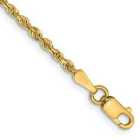 14K 8 Inch 2mm Diamond-cut Quadruple Rope Lobster Clasp Chain