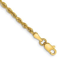 14K 7 Inch 2.25mm Diamond-cut Quadruple Rope Lobster Clasp Chain