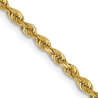 14K 16 Inch 2.25mm Diamond-cut Quadruple Rope Lobster Clasp Chain Necklace