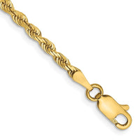 14K 9 Inch 2.75mm Diamond-cut Quadruple Rope Lobster Clasp Chain