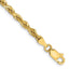 14K 7 Inch 3.35mm Diamond-cut Quadruple Rope Lobster Clasp Chain