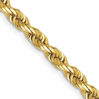 14K 18 Inch 4mm Diamond-cut Quadruple Rope Lobster Clasp Chain Necklace