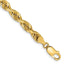 14K 8 Inch 5mm Diamond-cut Quadruple Rope Lobster Clasp Chain