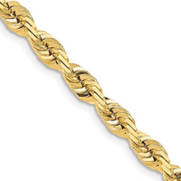 14K 22 Inch 7mm Diamond-cut Quadruple Rope Fancy Lobster Clasp Chain Necklace