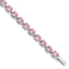 Sterling Silver Rhodium Plated Pink CZ 7 inch Tennis Bracelet