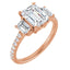 EMMA 18K Rose Gold Emerald Cut Engagement Ring