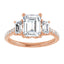 EMMA 18K Rose Gold Emerald Cut Engagement Ring