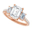 EMMA 18K Rose Gold Emerald Cut Engagement Ring