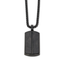 Stainless Steel Pendant with Ebony Wood and Carbon Fiber Inlay with 22 Inch Matching Chain