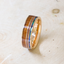 MOANA Smoked Rose Gold Tungsten Ring with Hawaiian Koa Wood Abalone & Guitar String - 8mm