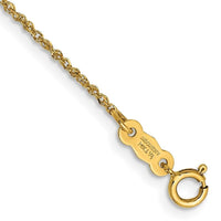 14K 6 inch 1.1mm Ropa with Spring Ring Clasp Chain