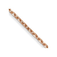 14K Rose Gold Diamond-cut Cable with Lobster Clasp Chain