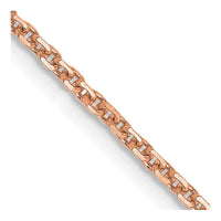 14K Rose Gold 1.4mm Diamond-cut Cable with Lobster Clasp Chain Necklace