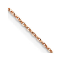 14K Rose Gold .8mm Diamond-cut Cable with Lobster Clasp Chain Necklace