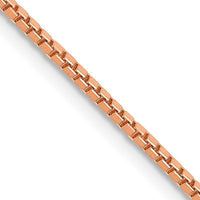 14K Rose Gold 1.3mm Box Link with Lobster Clasp Chain Necklace