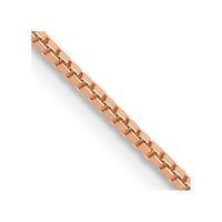 14K Rose Gold 1mm Box Link with Lobster Clasp Chain Necklace