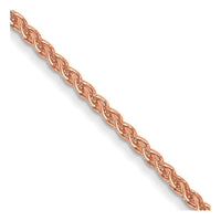 14K Rose Gold 1mm Solid Polished Spiga with Lobster Clasp Chain Necklace