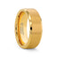 HONOR Gold-Plated Tungsten Beveled Polished Edges Flat Ring with Brushed Center - 6mm & 8mm