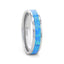 QUASAR Tungsten Wedding Band with Blue Green Opal Inlay - 4mm - 10mm