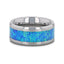 QUASAR Tungsten Wedding Band with Blue Green Opal Inlay - 4mm - 10mm