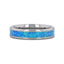 QUASAR Tungsten Wedding Band with Blue Green Opal Inlay - 4mm - 10mm