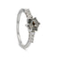 KERRA 1.00ct 14K White Gold Natural Hexagonal Salt & Pepper Diamond Engagement Ring