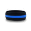 Matte Black Men's Silicone Ring ring With Vibrant Blue Colored Inlay - 8mm - Larson Jewelers