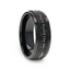 "Don't Tread on Me" Engraved Black Tungsten Spinner Ring with Snake Design