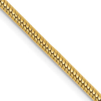 14K 1.85mm Round Snake Lobster Clasp Chain Necklace