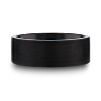 SAN BERNARDINO Brushed Finish Flat Black Titanium Men’s Wedding Band - 6mm & 8mm - Larson Jewelers