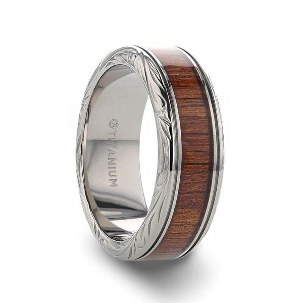 Titanium koa wood on sale rings