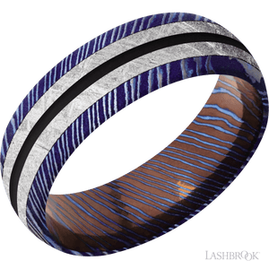 Titanium Damascus with Satinetched Finish - 7MM - Larson Jewelers