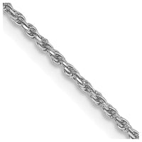 14K White Gold 1.15mm Diamond-cut Machine Made Rope with Lobster Clasp Chain Necklace Chain Necklace