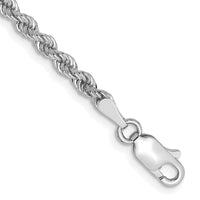 14K White Gold 8 inch 2.75mm Regular Rope with Lobster Clasp Chain