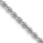 14K White Gold 2.75mm Regular Rope with Lobster Clasp Chain Necklace