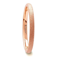 EMBER Domed Women's Rose Gold Plated Tungsten Carbide Ring with Sandblasted Crystalline Finish - 2mm