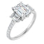 EMMA 14K White Gold Emerald Cut Engagement Ring