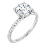 DIOR Platinum Hidden Halo Round Lab Grown Diamond Engagement Ring