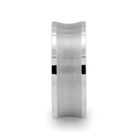 TREVICO Brushed Concave Tungsten Ring with Flat Polished Edges - 8mm - Larson Jewelers