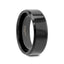 SACRAMENTO Black Tungsten Carbide Ring with Beveled Edges - 10mm - Larson Jewelers