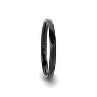 AEON Black Tungsten Wedding Band with 288 Diamond Facets - 2mm - 8mm - Larson Jewelers