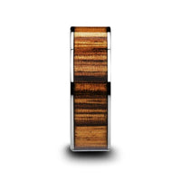 COPAN Flat Tungsten Carbide Ring with Polished Edges & Real Zebra Wood Inlay - 8mm - Larson Jewelers