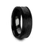 JOINER Hammered Finish Center Black Tungsten Carbide Wedding Band with Dual Offset Grooves and Polished Edges - 6mm or 8mm - Larson Jewelers