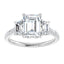 EMMA 14K White Gold Emerald Cut Engagement Ring