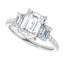 EMMA 14K White Gold Emerald Cut Engagement Ring