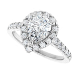 ANGEL Silver Accented Pear Engagement Ring