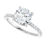 ODELE Platinum Hidden Halo Round Lab Grown Diamond Engagement Ring