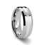 VECTOR Silver Inlaid Beveled Tungsten Ring - 6mm & 8mm - Larson Jewelers